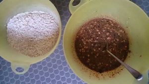 gluten free peanut butter biscuits mixture 1