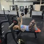 following my osteoporosis diagnosis I do the Bench Press exercsie in the gym